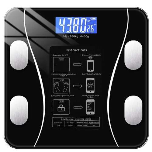 Analytisk Personvåg med Bluetooth – Badrumsvåg 180 kg med LCD-Display
