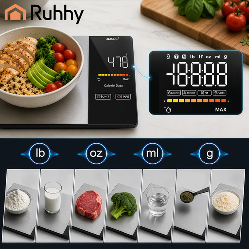 Bluetooth Köksvåg 5 kg – Digital Köksvåg med App, LED-Display & Tarafunktion