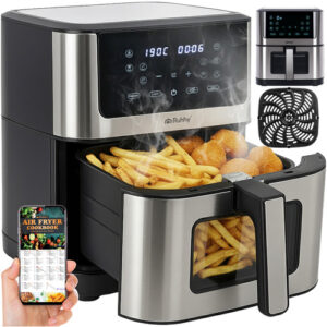 Varmluftsfritös 8 L 1800 W – Airfryer med LED-Display, 10 Program & Insynsfönster