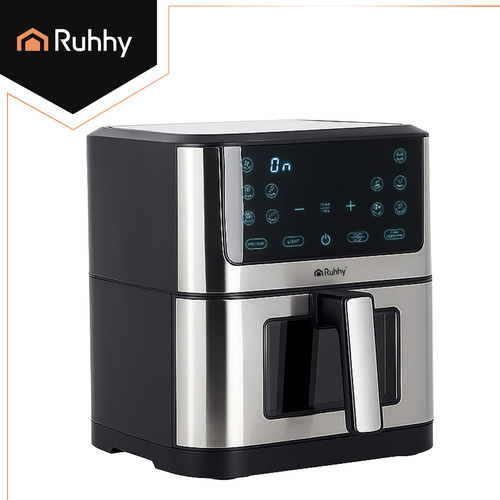 Varmluftsfritös 8 L 1800 W – Airfryer med LED-Display, 10 Program & Insynsfönster