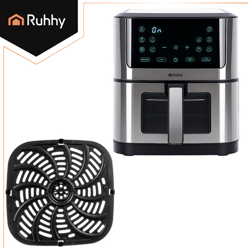 Varmluftsfritös 8 L 1800 W – Airfryer med LED-Display, 10 Program & Insynsfönster