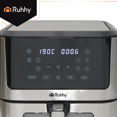 Varmluftsfritös 8 L 1800 W – Airfryer med LED-Display, 10 Program & Insynsfönster