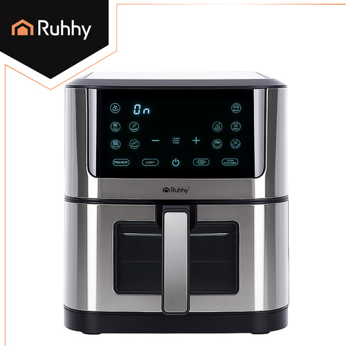 Varmluftsfritös 8 L 1800 W – Airfryer med LED-Display, 10 Program & Insynsfönster