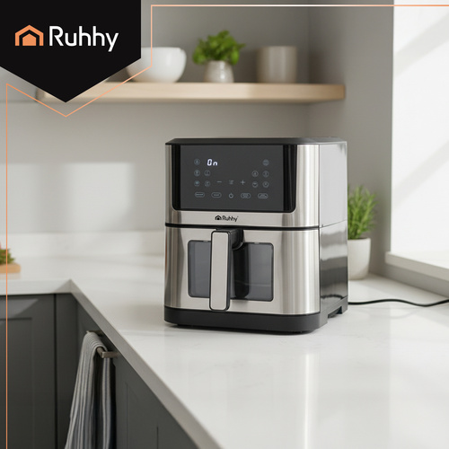 Varmluftsfritös 8 L 1800 W – Airfryer med LED-Display, 10 Program & Insynsfönster