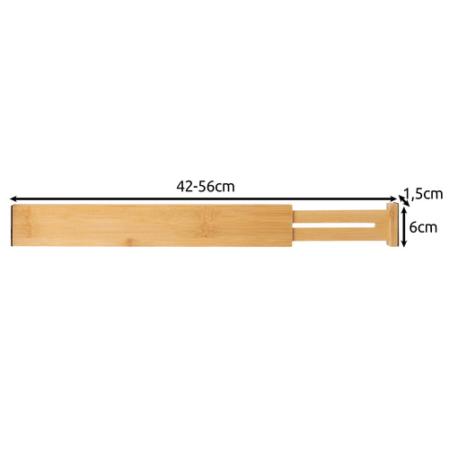 Lådavdelare 4-pack – Utdragbara Lådorganisatörer i Bambu 42–56 cm