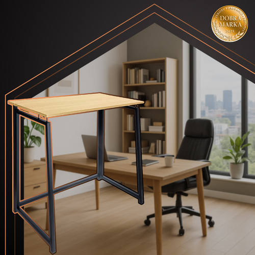 Fällbart Skrivbord 80 cm – Laptopbord i Loftstil med Metallram