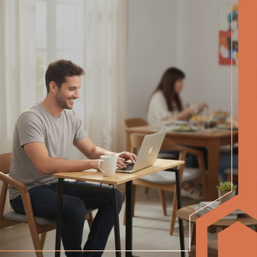 Fällbart Skrivbord 80 cm – Laptopbord i Loftstil med Metallram