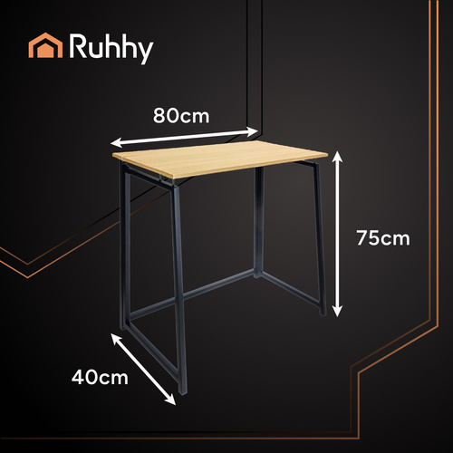 Fällbart Skrivbord 80 cm – Laptopbord i Loftstil med Metallram