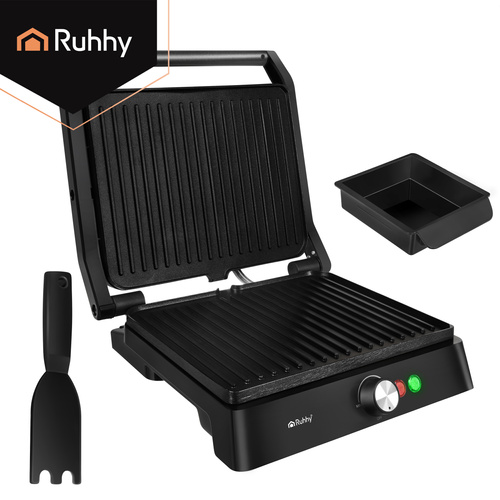 Elektrisk Kontaktgrill 2000 W – Bordsgrill med Temperaturkontroll & Non-Stick Grillplattor