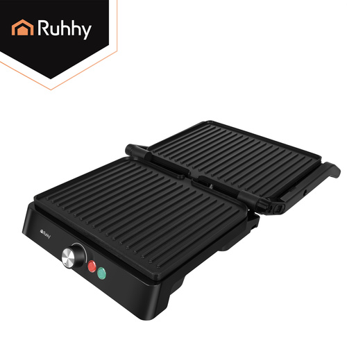 Elektrisk Kontaktgrill 2000 W – Bordsgrill med Temperaturkontroll & Non-Stick Grillplattor