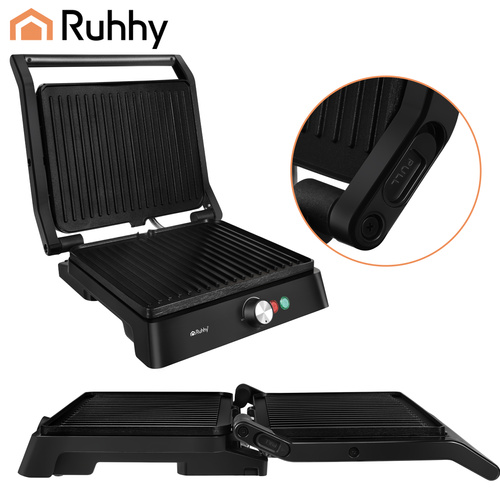 Elektrisk Kontaktgrill 2000 W – Bordsgrill med Temperaturkontroll & Non-Stick Grillplattor
