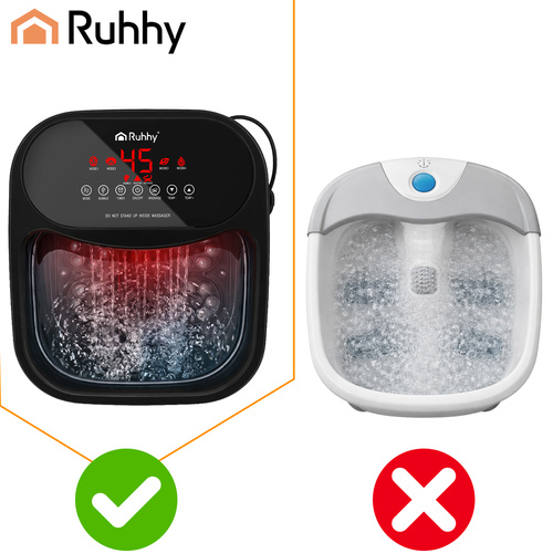 Uppvärmt Fotspa 13 L – Fotmassagerare med Hydromassage, Värme, Timer & Vattenkaskad