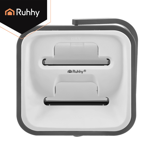 Spraymopp med Dubbelkammarhink 11 L – Platt Mopp med Handsfree Urvridning & 3 Moppskydd