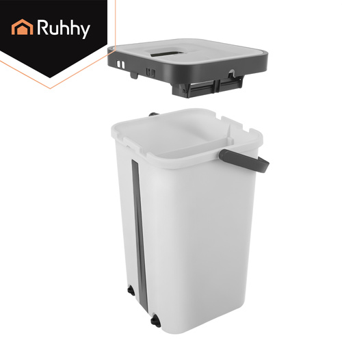 Spraymopp med Dubbelkammarhink 11 L – Platt Mopp med Handsfree Urvridning & 3 Moppskydd