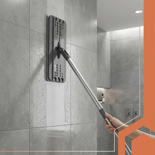 Spraymopp med Dubbelkammarhink 11 L – Platt Mopp med Handsfree Urvridning & 3 Moppskydd