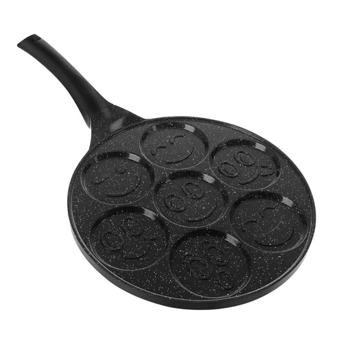 Stekpanna för Ägg & Pannkakor 26,5 cm – Nonstick Panna med 7 Formar för Induktion