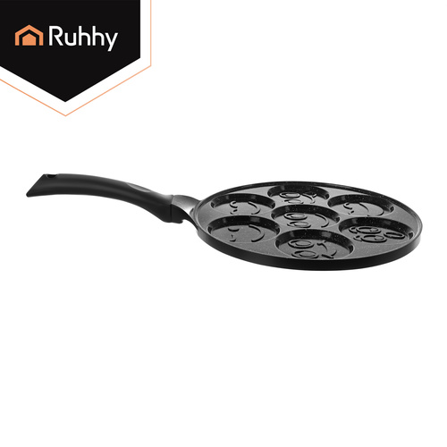 Stekpanna för Ägg & Pannkakor 26,5 cm – Nonstick Panna med 7 Formar för Induktion