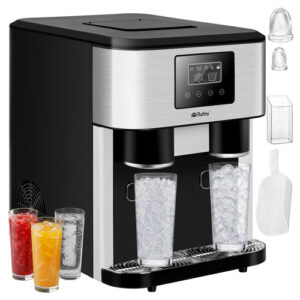 Ismaskin 3-i-1 15 kg/24 h – Iskubsmaskin med Iskross, Kallvattendispenser & LCD-Display