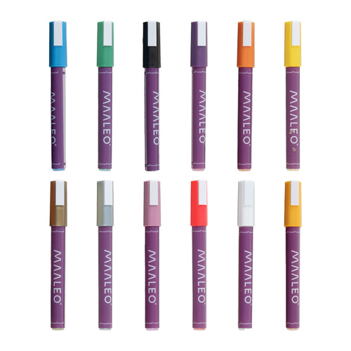 Akrylmarkers 12-pack – Dekorationspennor för DIY, Glas, Trä & Keramik