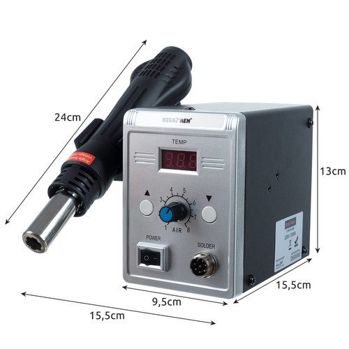 Lödstation med Varmluft 700 W – Temperaturkontroll 100–500 °C & LCD-Display