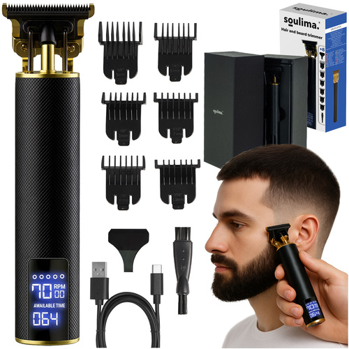 Hårtrimmer & Skäggtrimmer – Elektrisk Trimmer med 6 Distanskammar