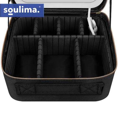 Sminkväska med LED-Spegel – Kosmetikväska med USB-C & Justerbara Fack