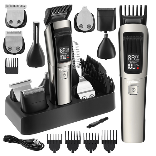 Hårtrimmer & Rakapparat 8-i-1 – Skäggtrimmer med USB-C & Display
