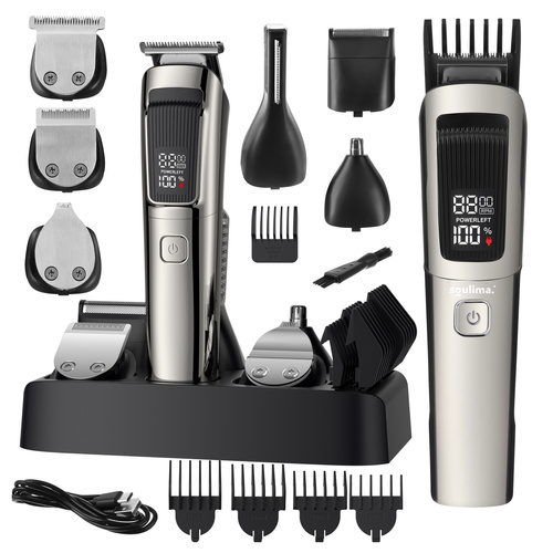 Hårtrimmer & Rakapparat 8-i-1 – Skäggtrimmer med USB-C & Display
