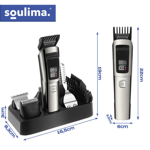Hårtrimmer & Rakapparat 8-i-1 – Skäggtrimmer med USB-C & Display