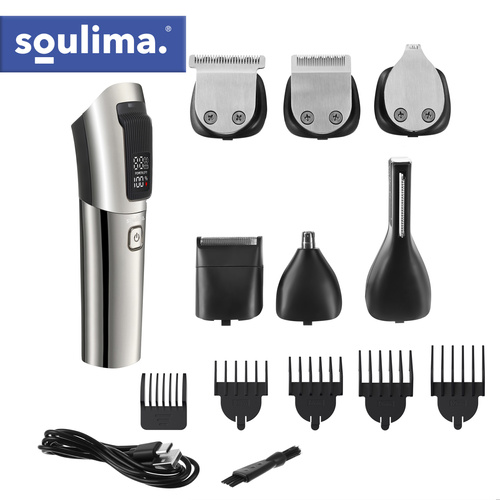 Hårtrimmer & Rakapparat 8-i-1 – Skäggtrimmer med USB-C & Display