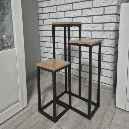 Blomställning 3 Nivåer 67 cm – Växtställ i Metall med Justerbara Fötter