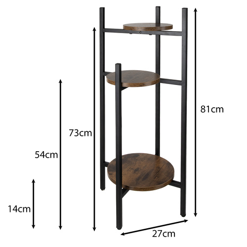 Blomställning 3 Nivåer 80 cm – Växtställ i Metall med Justerbara Fötter