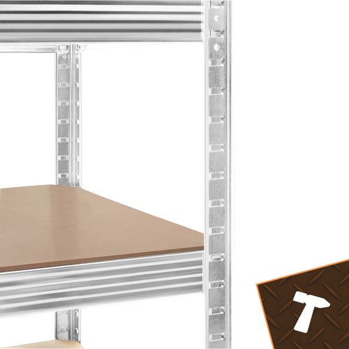 Förvaringshylla 180 x 100 x 60 cm – Metallhylla med 5 Justerbara Hyllplan, 3-i-1 & 1000 kg