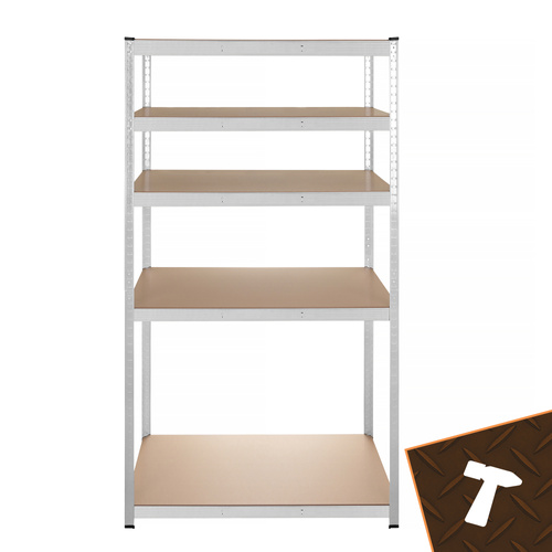 Förvaringshylla 180 x 100 x 60 cm – Metallhylla med 5 Justerbara Hyllplan, 3-i-1 & 1000 kg
