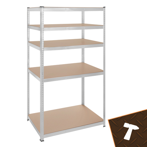 Förvaringshylla 180 x 100 x 60 cm – Metallhylla med 5 Justerbara Hyllplan, 3-i-1 & 1000 kg