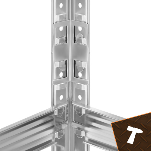 Förvaringshylla 180 x 100 x 60 cm – Metallhylla med 5 Justerbara Hyllplan, 3-i-1 & 1000 kg