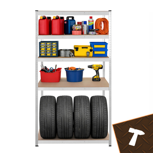 Förvaringshylla 180 x 100 x 60 cm – Metallhylla med 5 Justerbara Hyllplan, 3-i-1 & 1000 kg