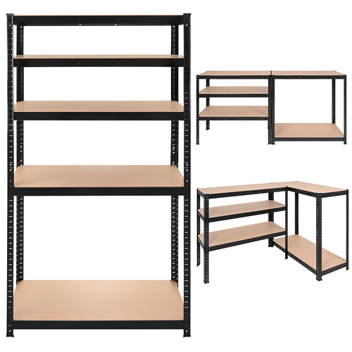 Förvaringshylla 180 x 90 x 40 cm – Metallhylla med 5 Justerbara Hyllplan, 1000 kg