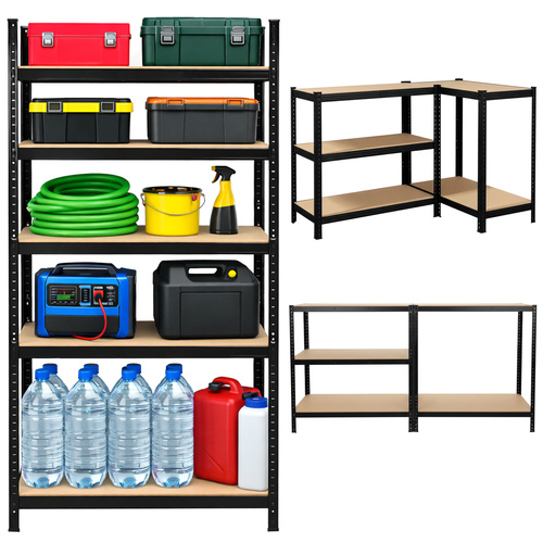 Förvaringshylla 180 x 90 x 40 cm – Metallhylla med 5 Justerbara Hyllplan, 1000 kg