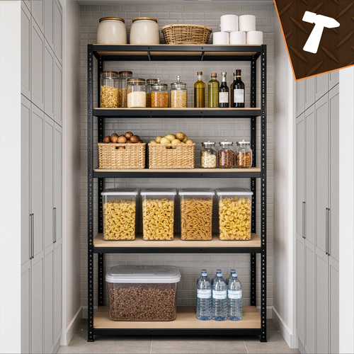 Förvaringshylla 220 x 100 x 45 cm – Metallhylla med 5 Justerbara Hyllplan, 1000 kg