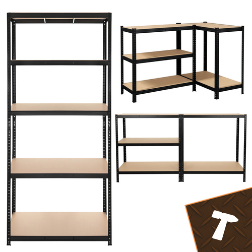 Förvaringshylla 220 x 100 x 45 cm – Metallhylla med 5 Justerbara Hyllplan, 1000 kg
