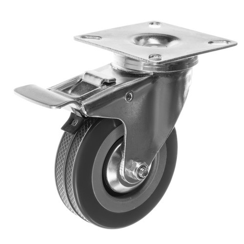 Svängbara Möbelhjul 75 mm 4-pack – Länkhjul med Broms för 220 kg