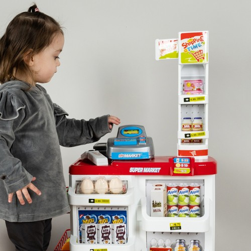 Leksakssupermarket – Butikslek med Kassa, Kundvagn, Skanner & Tillbehör