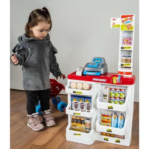 Leksakssupermarket – Butikslek med Kassa, Kundvagn, Skanner & Tillbehör