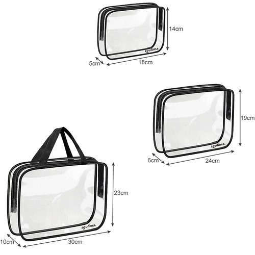 Transparent Sminkväska 3-i-1 – Necessär Set med 3 Vattentäta PVC-Väskor