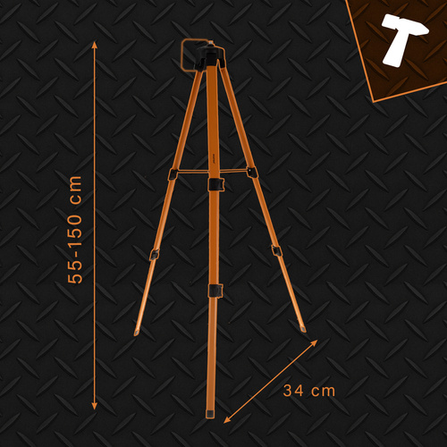 Laserstativ 150 cm – Stativ för Korslinjelaser med 5/8" Gänga & Förvaringsväska