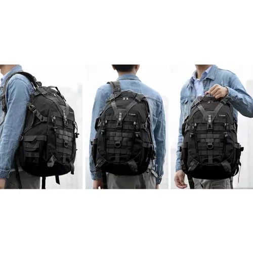 Vandringsryggsäck 25 L – Militärstil med MOLLE-System, Höftbälte & Regnskydd