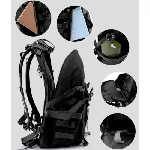 Vandringsryggsäck 25 L – Militärstil med MOLLE-System, Höftbälte & Regnskydd