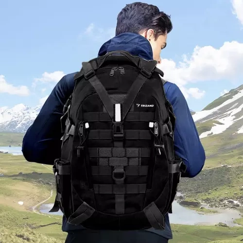 Vandringsryggsäck 25 L – Militärstil med MOLLE-System, Höftbälte & Regnskydd