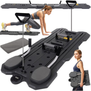 Pilatesbräda med LCD-räknare – Träningsbräda för Coreträning med Motståndsband